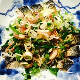 【ガサツ料理】焼き〆鯖の薬味まみれ